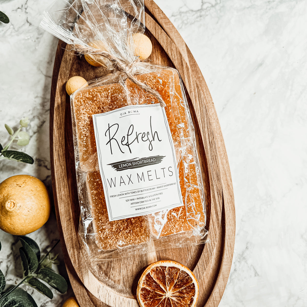 Zitronen-Mürbegebäck XL Natürliche Wachsmelts - 4 Würfel, Frisch Zitronen-Butter-Mürbegebäck