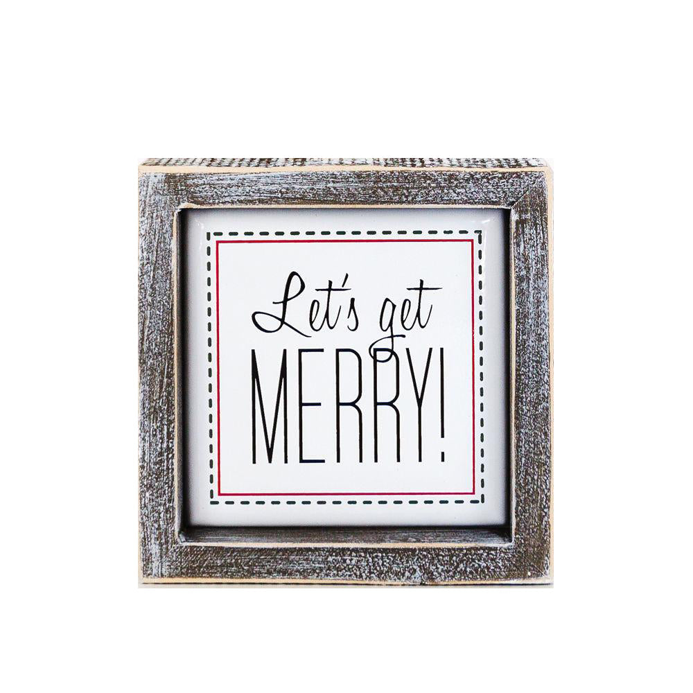 Panneau Joyeux Noël de 12,7 cm - Décoration Festive en Bois à Suspendre Plaque Murale pour Cheminée de Noël