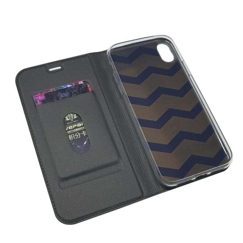 Lightweight Simple iPhone XS Case on for iPhone XS Max X XR 6S 5S 7 8 Plus 11 pro max Cover Luxury Wallet Magnet Flip Leather Cases Magnetic Closure PU Leather Phone Case Full Protective Cover for iPhone
