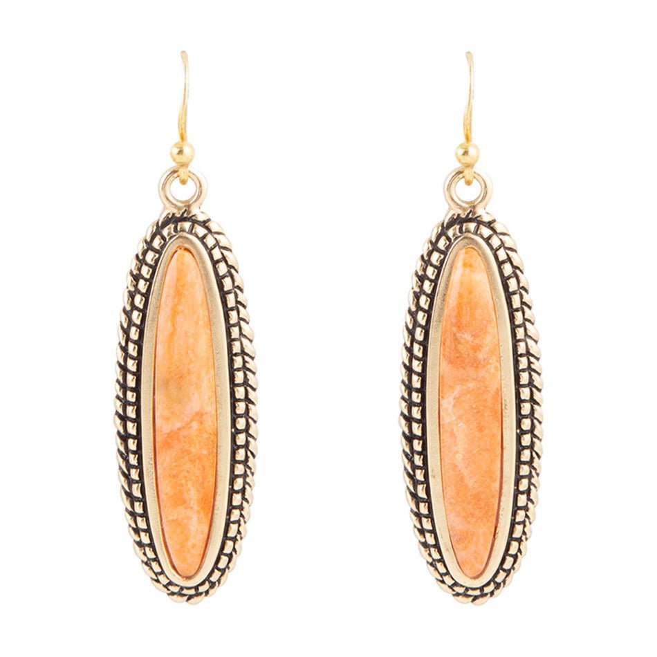 Boucle d'oreille Linéaire Corail Orangé