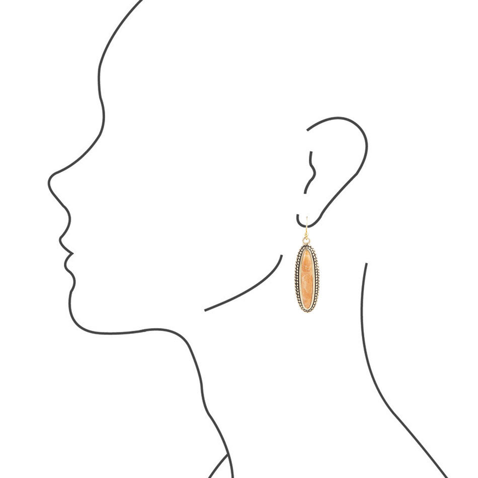Boucle d'oreille Linéaire Corail Orangé