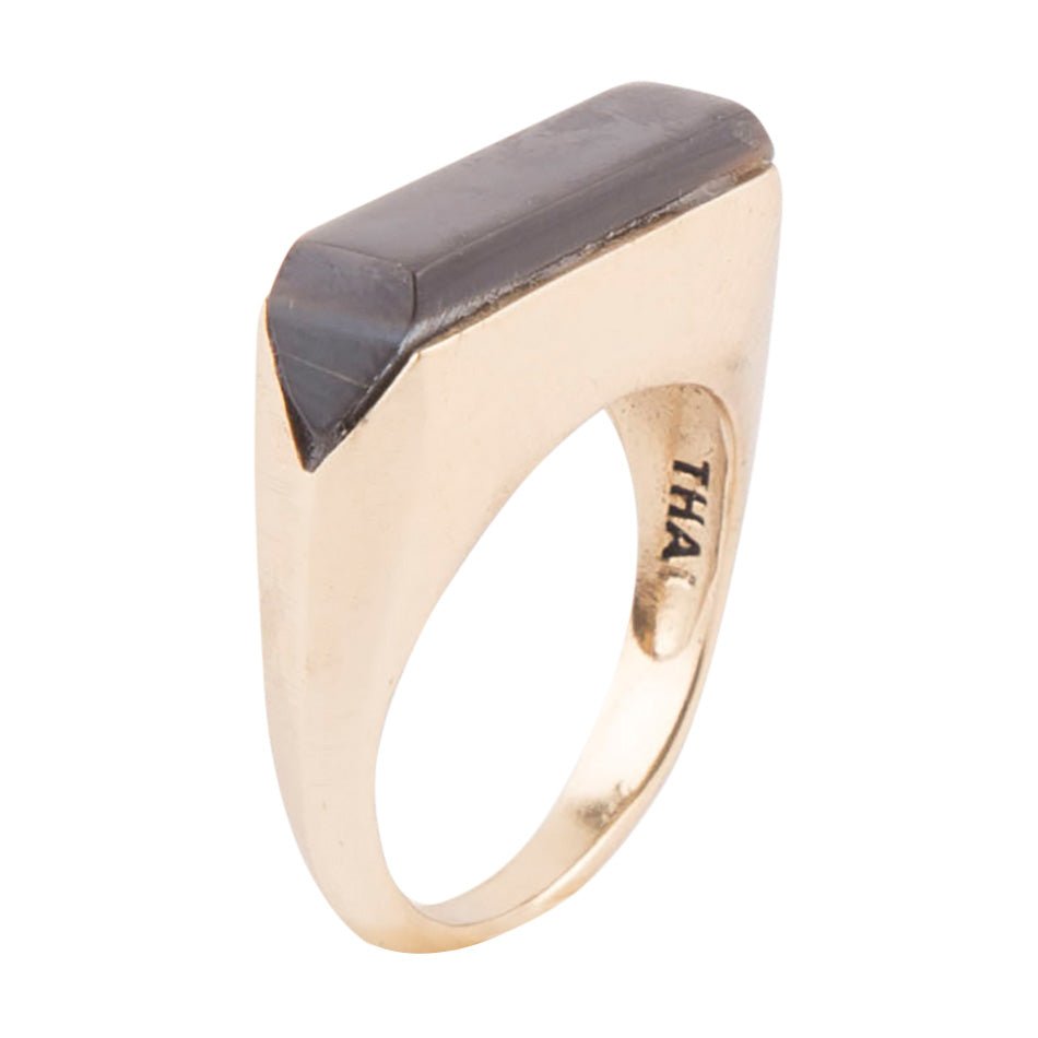 Linearer Ring – Schwarzes Perlmutt