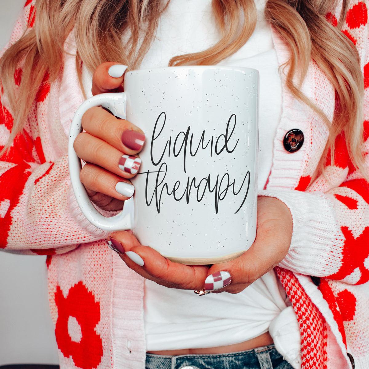 "Liquid Therapy" Keramiktasse 470ml Entspannende Kaffee Tee Tasse Geschenk zur Stressbewältigung