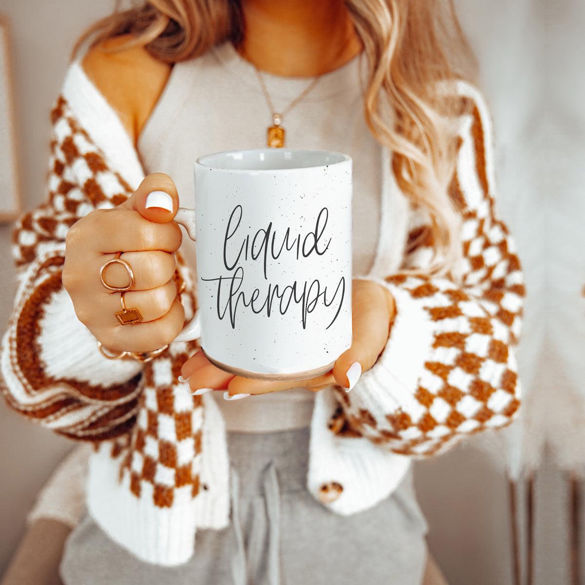 "Liquid Therapy" Keramiktasse 470ml Entspannende Kaffee Tee Tasse Geschenk zur Stressbewältigung