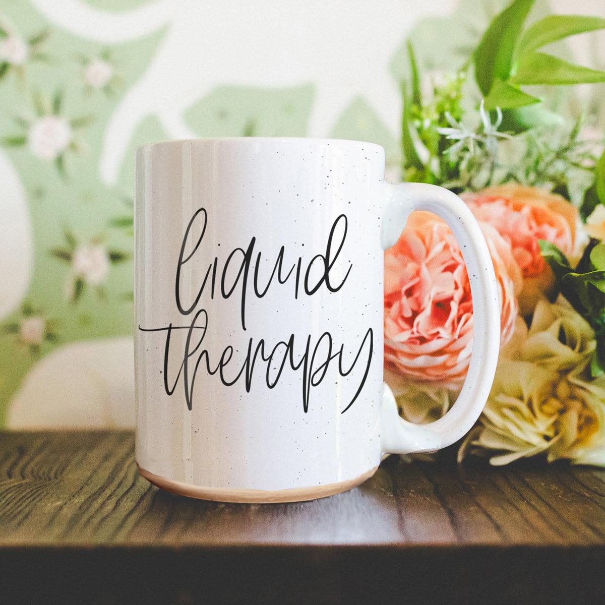 "Liquid Therapy" Keramiktasse 470ml Entspannende Kaffee Tee Tasse Geschenk zur Stressbewältigung