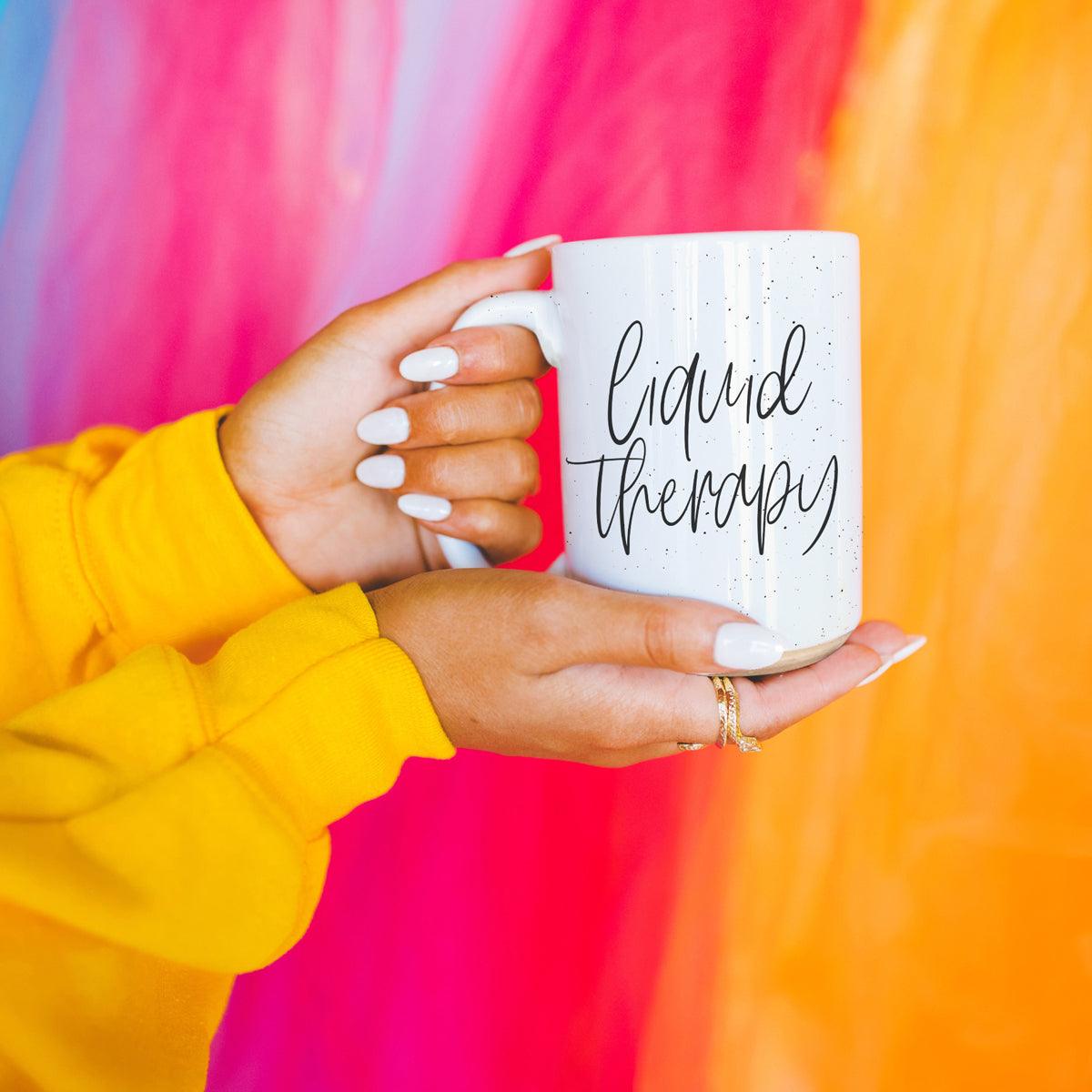 "Liquid Therapy" Keramiktasse 470ml Entspannende Kaffee Tee Tasse Geschenk zur Stressbewältigung