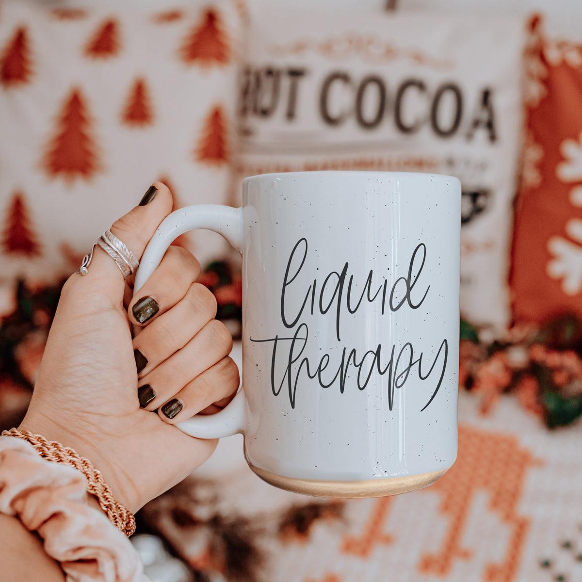 "Liquid Therapy" Keramiktasse 470ml Entspannende Kaffee Tee Tasse Geschenk zur Stressbewältigung