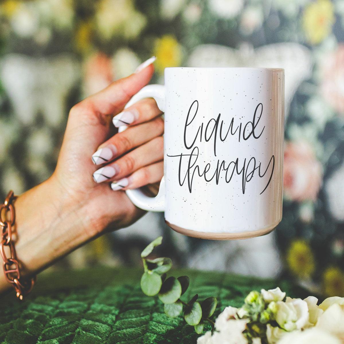 "Liquid Therapy" Keramiktasse 470ml Entspannende Kaffee Tee Tasse Geschenk zur Stressbewältigung