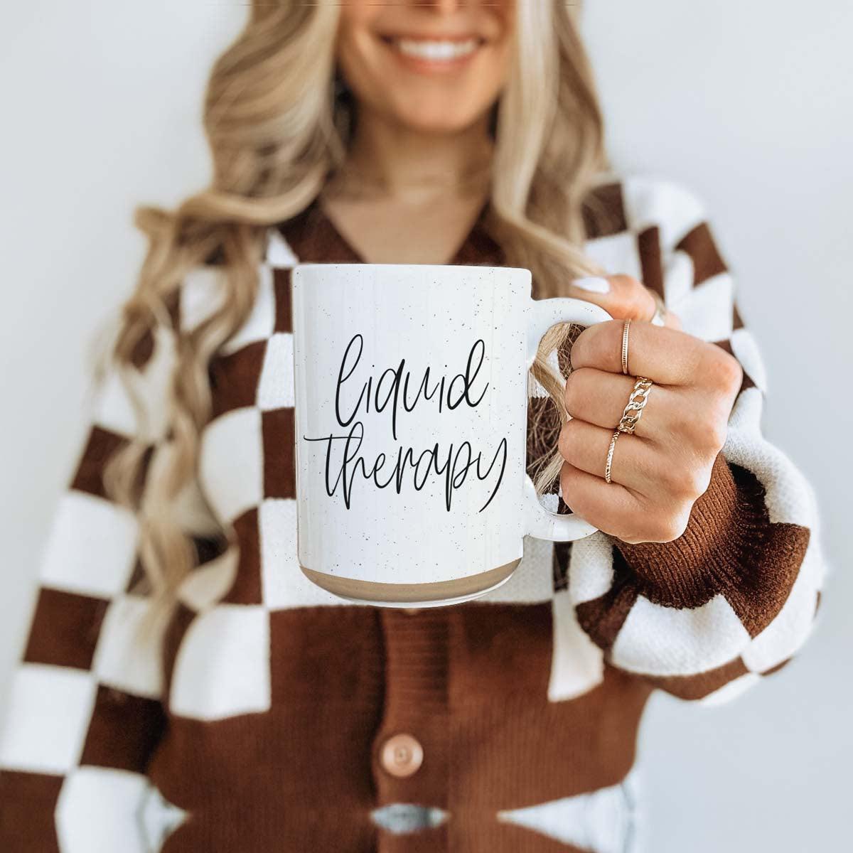 "Liquid Therapy" Keramiktasse 470ml Entspannende Kaffee Tee Tasse Geschenk zur Stressbewältigung