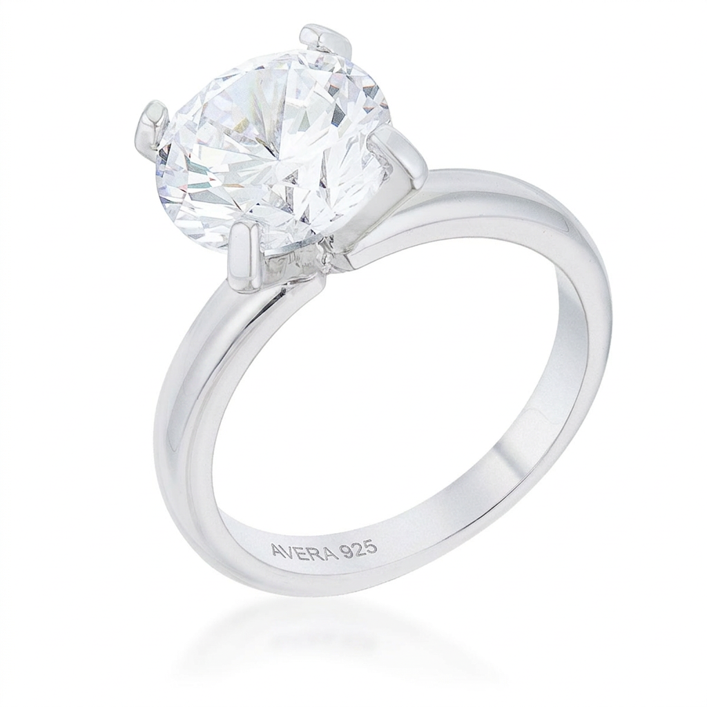 Avera Hanna 4.4ct Cubic Zirconia Classic Solitaire Ring