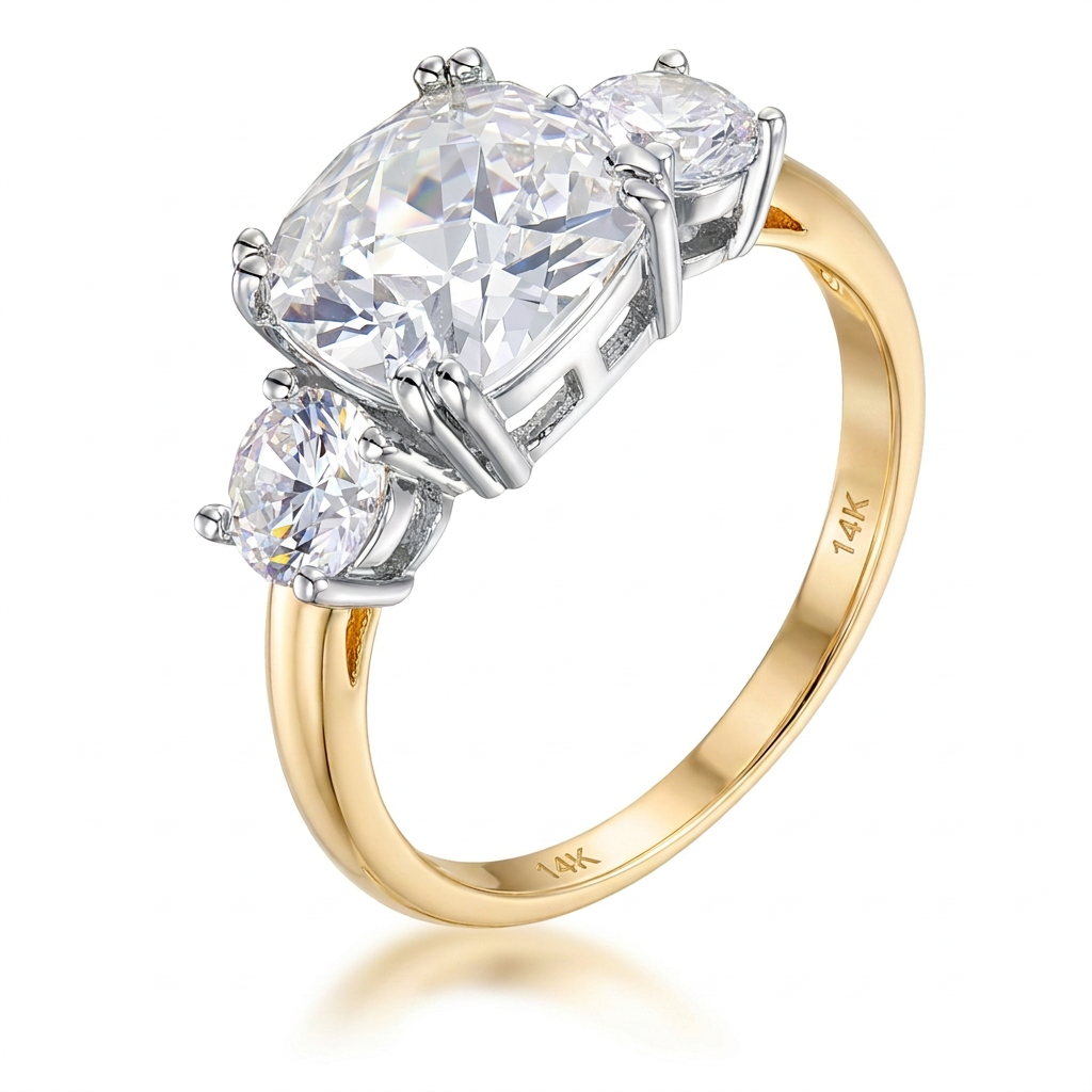 Avera The Cushion Cut Royal Ring in 14k Gold