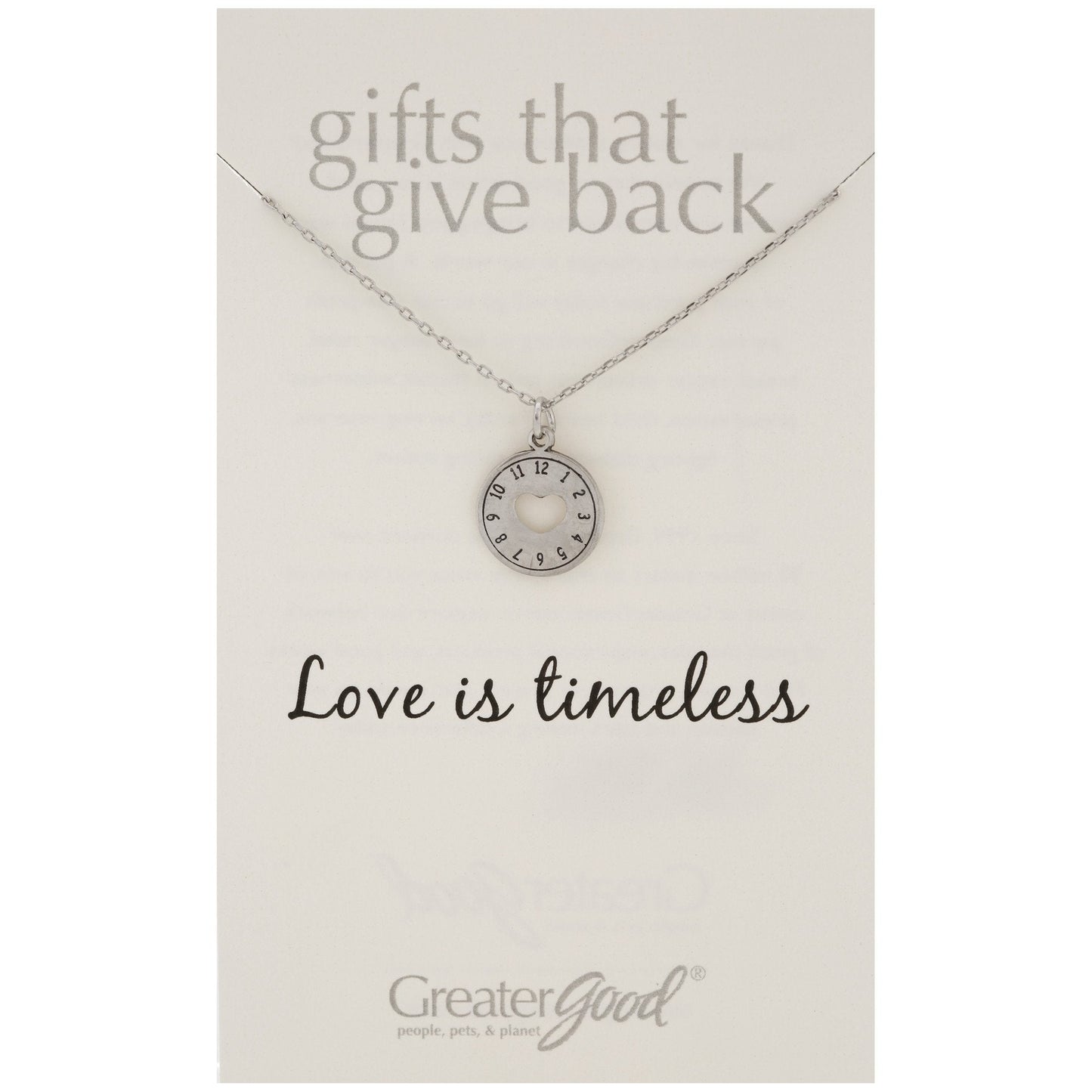 Love is Timeless Pewter Necklace