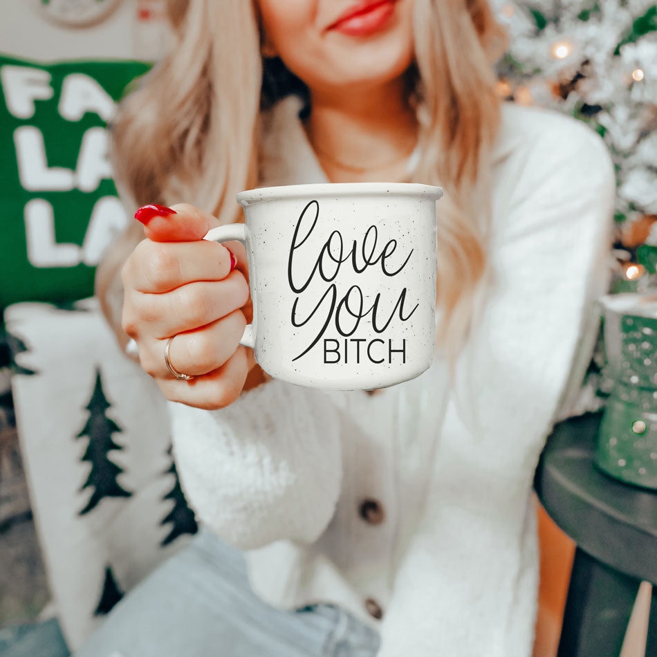 Tasse à café en céramique "Love You Bitch" 410 ml – Cadeau drôle et insolent pour la meilleure amie