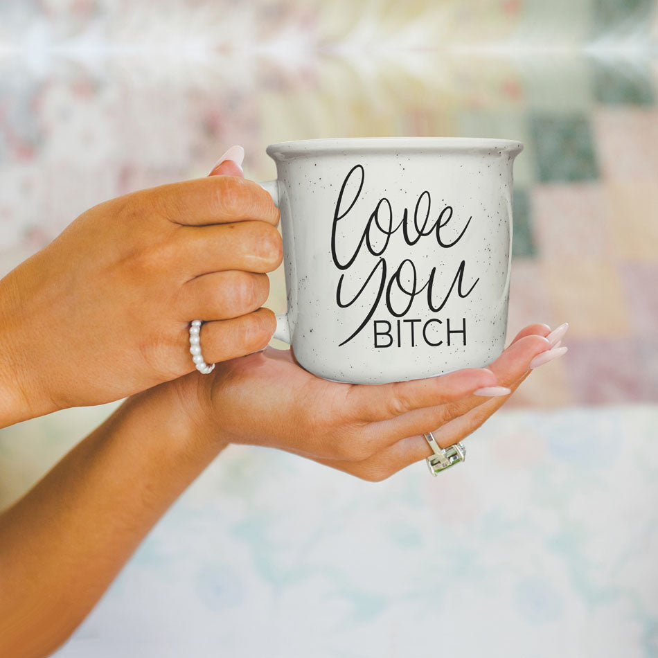 Tasse à café en céramique "Love You Bitch" 410 ml – Cadeau drôle et insolent pour la meilleure amie