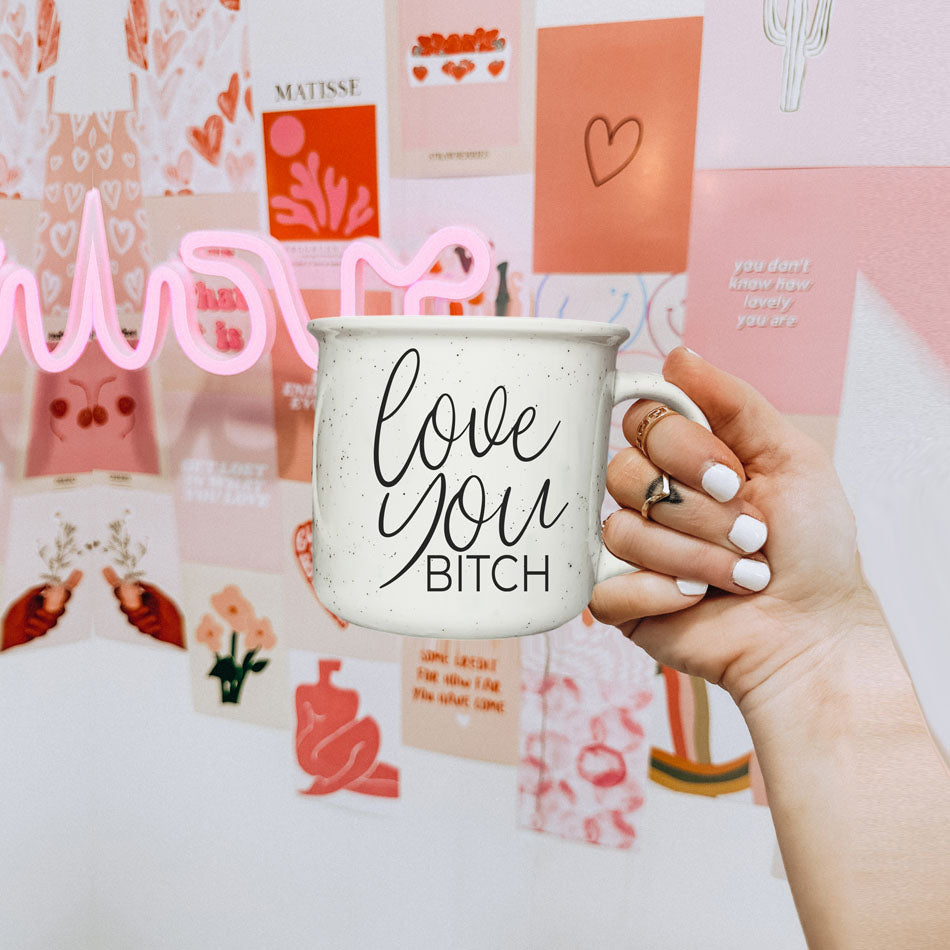Tasse à café en céramique "Love You Bitch" 410 ml – Cadeau drôle et insolent pour la meilleure amie