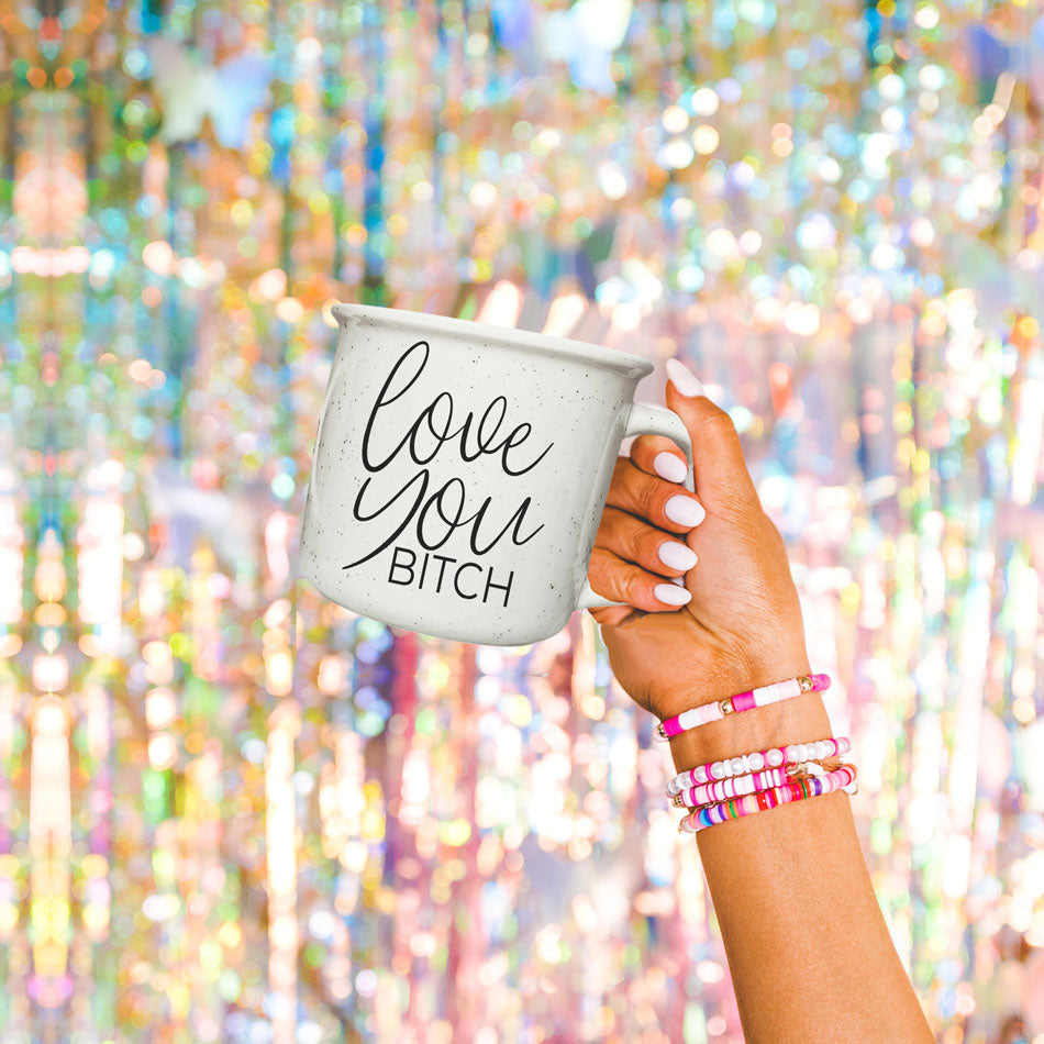 Tasse à café en céramique "Love You Bitch" 410 ml – Cadeau drôle et insolent pour la meilleure amie