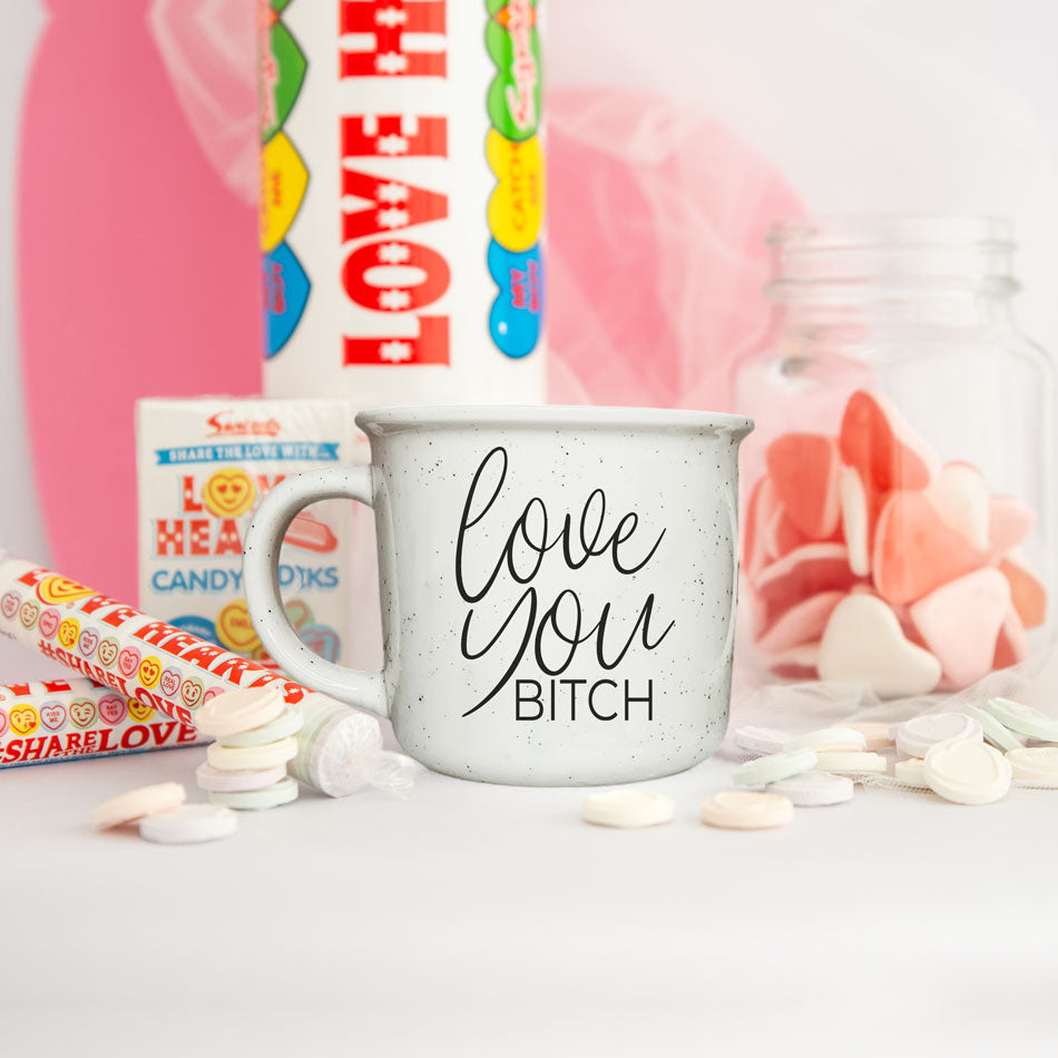 Tasse à café en céramique "Love You Bitch" 410 ml – Cadeau drôle et insolent pour la meilleure amie