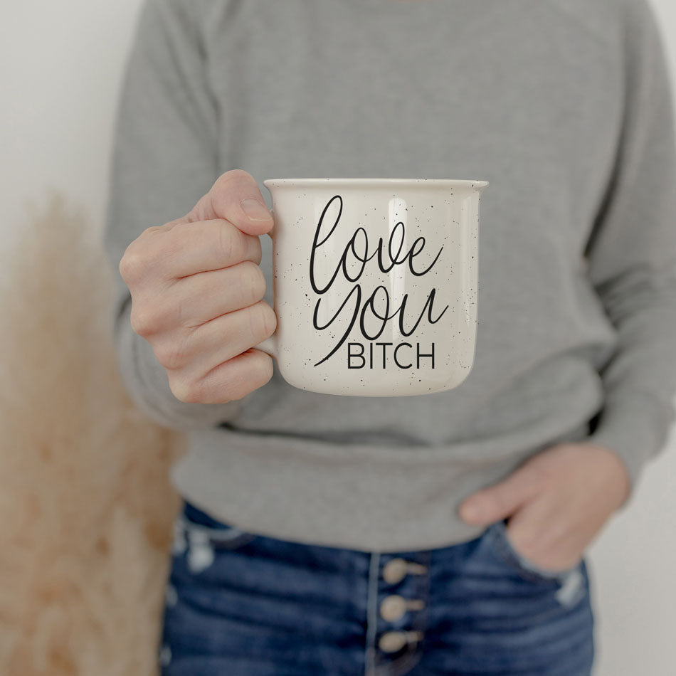 Tasse à café en céramique "Love You Bitch" 410 ml – Cadeau drôle et insolent pour la meilleure amie