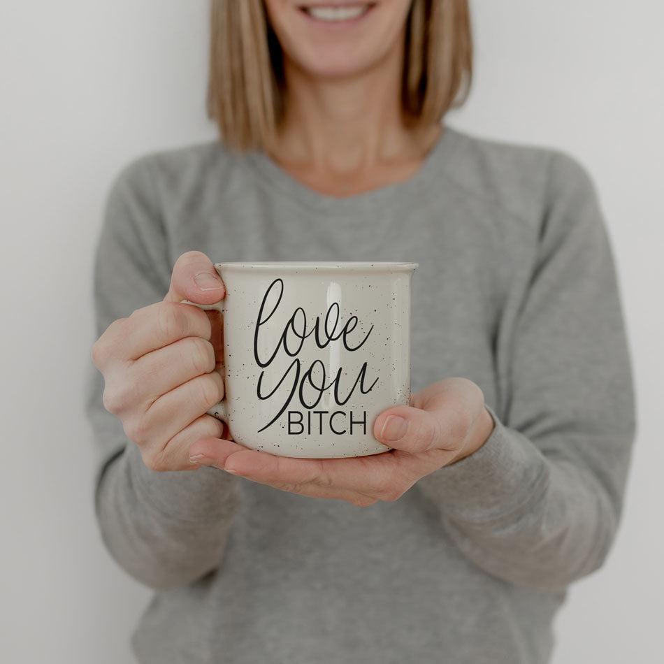 Tasse à café en céramique "Love You Bitch" 410 ml – Cadeau drôle et insolent pour la meilleure amie
