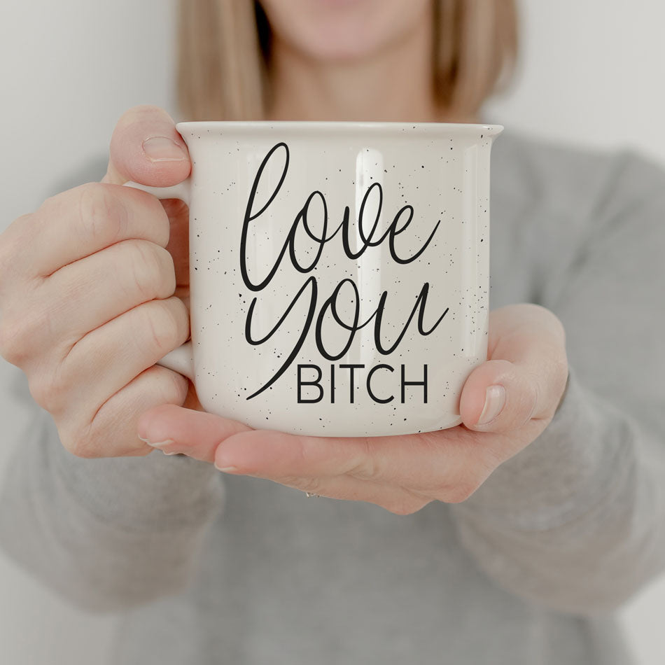 Tasse à café en céramique "Love You Bitch" 410 ml – Cadeau drôle et insolent pour la meilleure amie