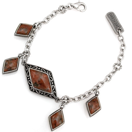 Bracelet porte-bonheur Lucky Spin avec breloques en pierres précieuses marron