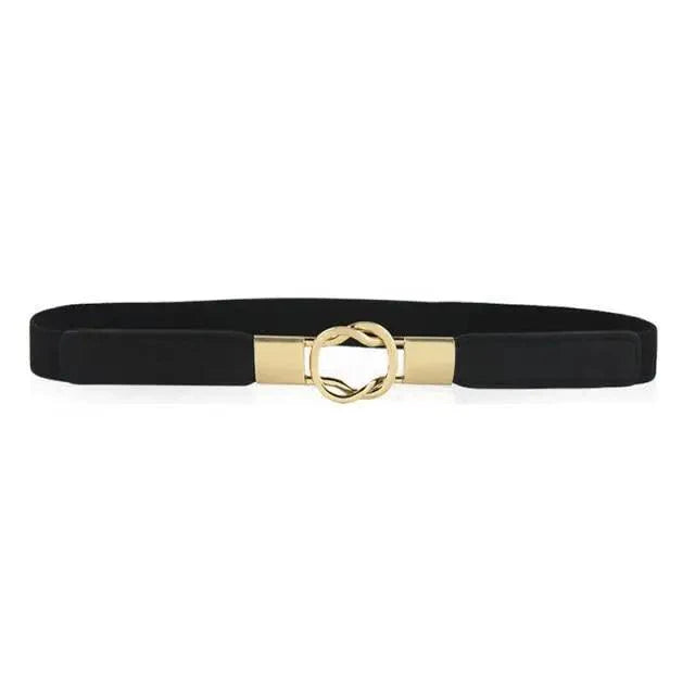 Luxury Black Elastic Women Belt Unique Belt Stretch Waistband Stylish Women Vintage Waist Belts