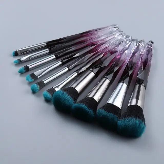 Luxury Cosmic Color New Luxury Crystal Makeup Brushes Powder Foundation Eyeshadow Eyebrow Cosmetics for Face Fan Make Up Brush Set