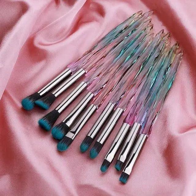 Luxury Cosmic Color New Luxury Crystal Makeup Brushes Powder Foundation Eyeshadow Eyebrow Cosmetics for Face Fan Make Up Brush Set