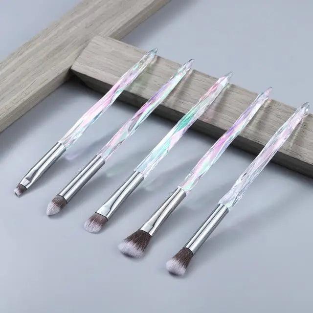 Luxury Cosmic Color New Luxury Crystal Makeup Brushes Powder Foundation Eyeshadow Eyebrow Cosmetics for Face Fan Make Up Brush Set