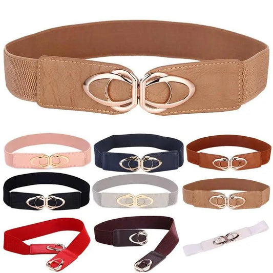 Luxury Elastic PU Leather Wide Belts For Women Fashion Stretchy Thick Waist Dress Plus Size Waistbands For Women