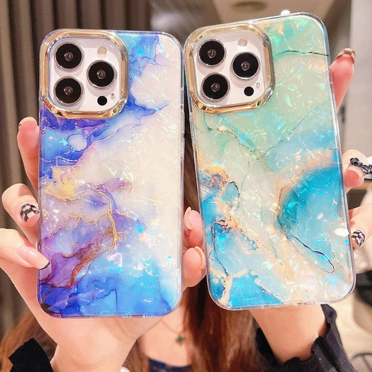 Luxury Flawless Marble Pattern Phone Case For iPhone 14 Pro Max 13 12 11 Soft Shockproof Bumper Back Cover Solid Color Drop Protection Shock-Absorbing Corners