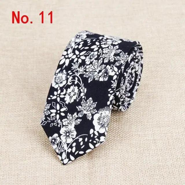 Luxury Flower Handmade Cotton Ties For Men Classic Colorful Printed Floral Designs Necktie For Wedding