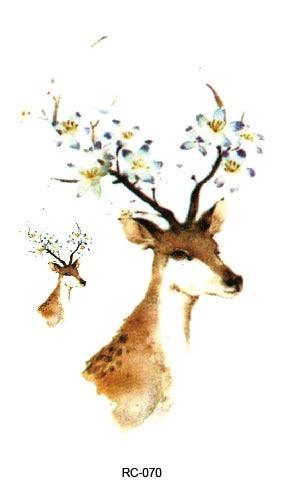 Luxury Head Deer Waterproof Temporary Stickers Tattoo Modern Colorful Tatoo For Women Men