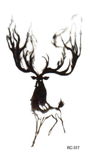 Luxury Head Deer Waterproof Temporary Stickers Tattoo Modern Colorful Tatoo For Women Men
