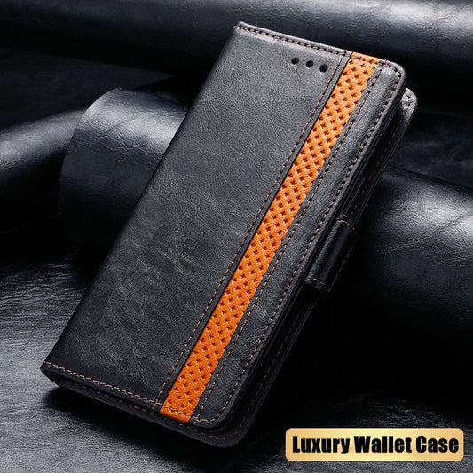 Luxury Leather Case For iPhone 13 11 12 14 Pro Max Mini Wallet Pocket Flip Case Cover Vintage Luxury Genuine Leather Fashion Business Classic Flip Case For Men
