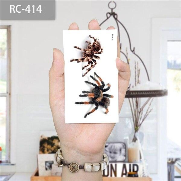 Luxury Men Women 3D Tattoo Waterproof Spider Sticker Realistic Design For Party Halloween