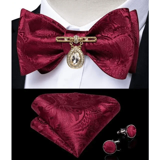 Luxury Pink Solid Men Bow Tie Silk Business Wedding Elegant Bowtie For Men Unique Desing For Every Occasion
