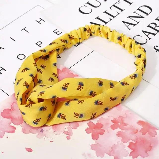 Luxury Women's Headband Vintage Cross Knot Elastic Hair Bands Soft Solid Hairband Girls Hair Accessories Floral Turban Bandanas Head Wrap