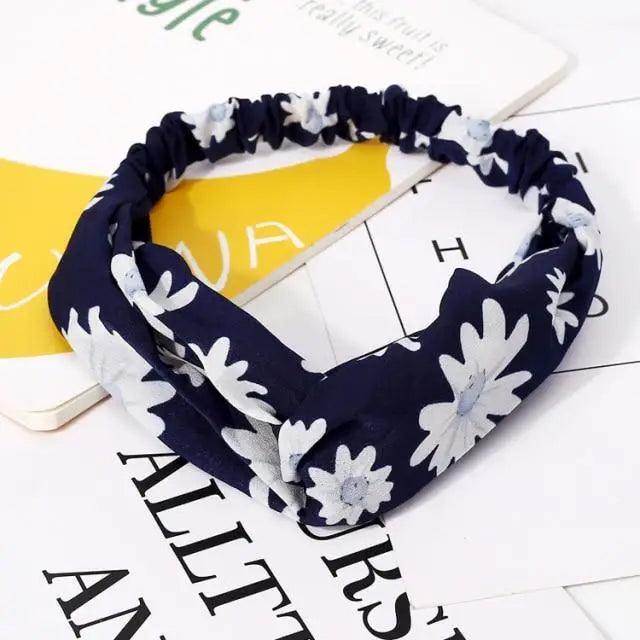 Luxury Women's Headband Vintage Cross Knot Elastic Hair Bands Soft Solid Hairband Girls Hair Accessories Floral Turban Bandanas Head Wrap