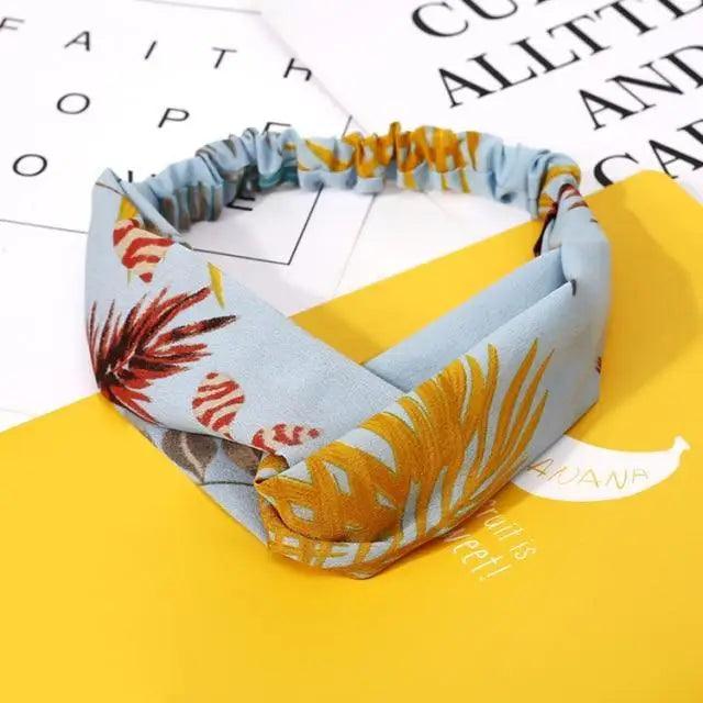 Luxury Women's Headband Vintage Cross Knot Elastic Hair Bands Soft Solid Hairband Girls Hair Accessories Floral Turban Bandanas Head Wrap