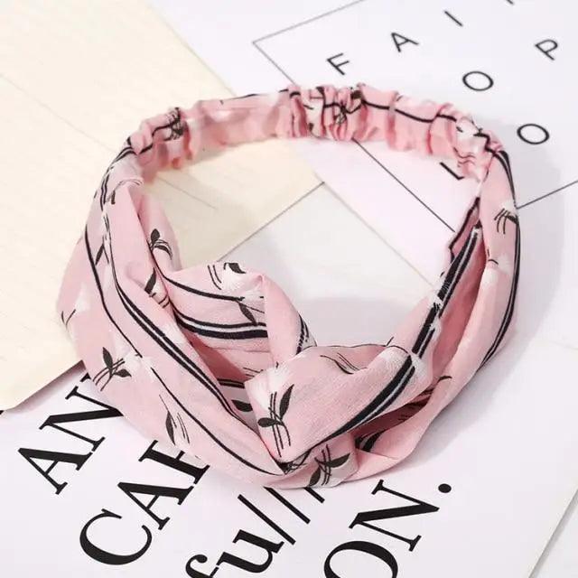Luxury Women's Headband Vintage Cross Knot Elastic Hair Bands Soft Solid Hairband Girls Hair Accessories Floral Turban Bandanas Head Wrap