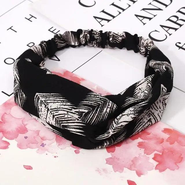 Luxury Women's Headband Vintage Cross Knot Elastic Hair Bands Soft Solid Hairband Girls Hair Accessories Floral Turban Bandanas Head Wrap