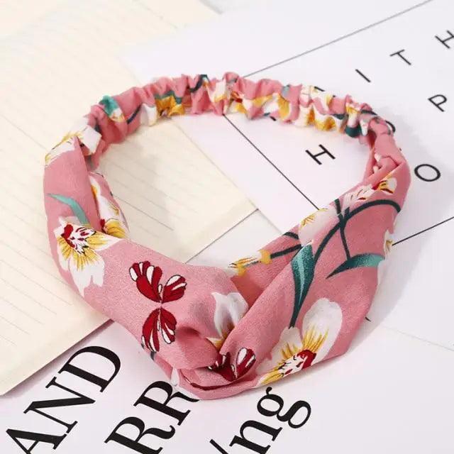 Luxury Women's Headband Vintage Cross Knot Elastic Hair Bands Soft Solid Hairband Girls Hair Accessories Floral Turban Bandanas Head Wrap