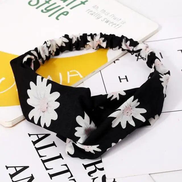 Luxury Women's Headband Vintage Cross Knot Elastic Hair Bands Soft Solid Hairband Girls Hair Accessories Floral Turban Bandanas Head Wrap