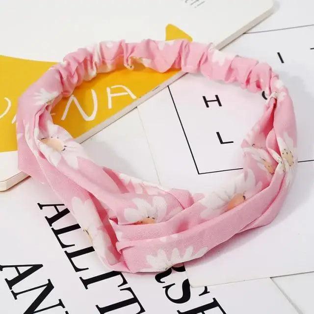 Luxury Women's Headband Vintage Cross Knot Elastic Hair Bands Soft Solid Hairband Girls Hair Accessories Floral Turban Bandanas Head Wrap