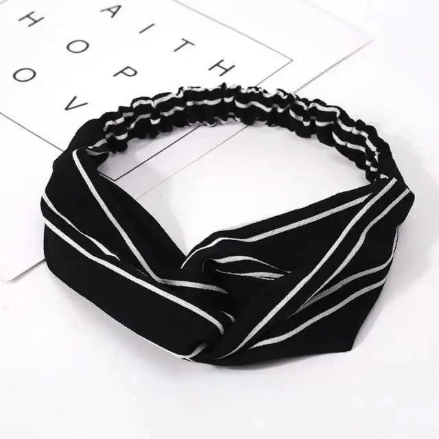 Luxury Women's Headband Vintage Cross Knot Elastic Hair Bands Soft Solid Hairband Girls Hair Accessories Floral Turban Bandanas Head Wrap