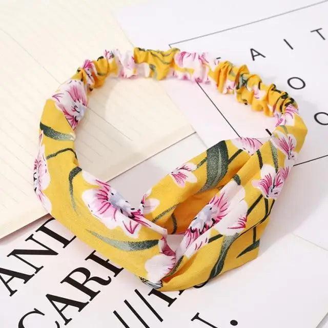 Luxury Women's Headband Vintage Cross Knot Elastic Hair Bands Soft Solid Hairband Girls Hair Accessories Floral Turban Bandanas Head Wrap