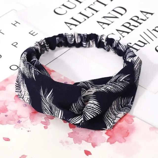 Luxury Women's Headband Vintage Cross Knot Elastic Hair Bands Soft Solid Hairband Girls Hair Accessories Floral Turban Bandanas Head Wrap