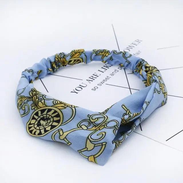 Luxury Women's Headband Vintage Cross Knot Elastic Hair Bands Soft Solid Hairband Girls Hair Accessories Floral Turban Bandanas Head Wrap