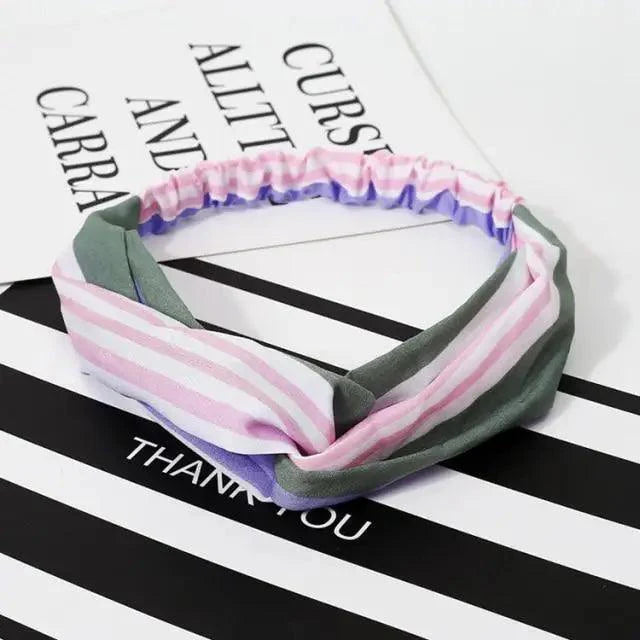 Luxury Women's Headband Vintage Cross Knot Elastic Hair Bands Soft Solid Hairband Girls Hair Accessories Floral Turban Bandanas Head Wrap